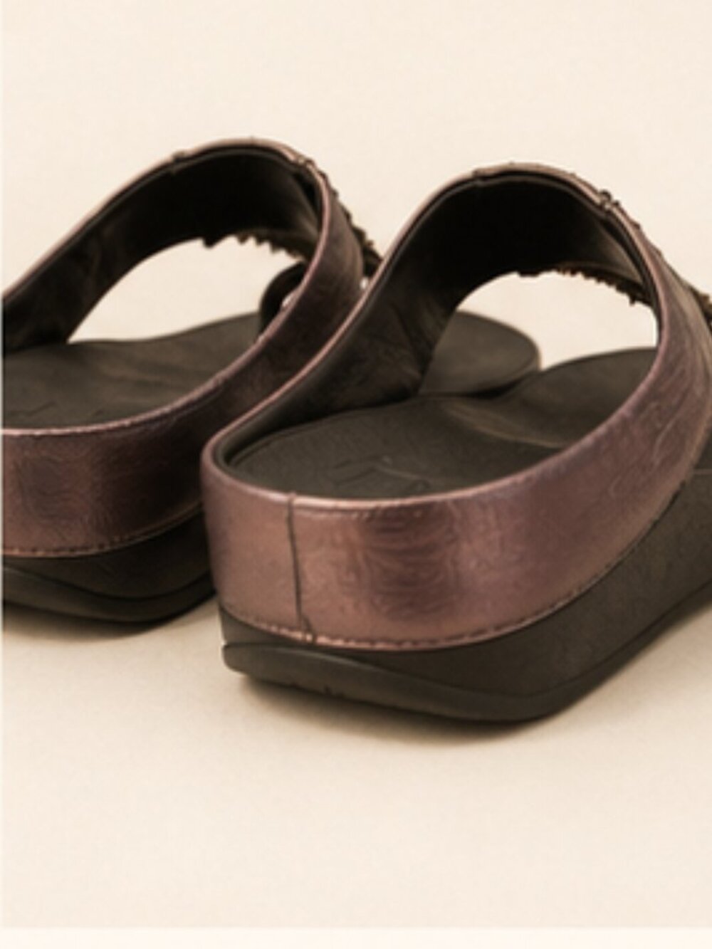 Artsy Bohemian FitFlop Beaded Fringe Toe Sandals Metallic Bronze US 8 Travel - Picture 6 of 6